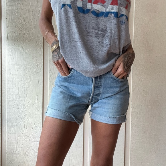Vintage Levi’s 501 selvedge jean shorts Tag 28 Fit 24 - Picture 2 of 9